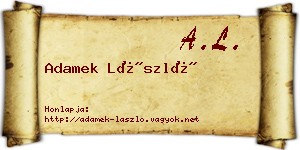 Adamek László névjegykártya