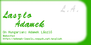 laszlo adamek business card